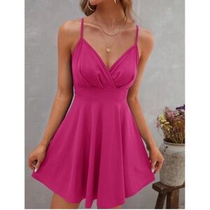 Bright Pink Valentine's Day Fit and Flare Sleeveless Dress Size Small